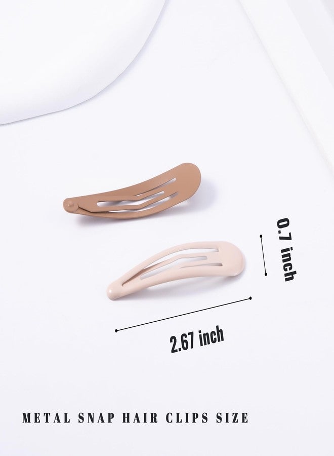 Cptots Metal Snap Hair Clips Water Drop No Slip Hair Barrettes for Women Large Hair Clips For Thick And Thin Fine Hair,Black Brown Beige,2.67 x 0.7 Inches,12 PCS - Image 2